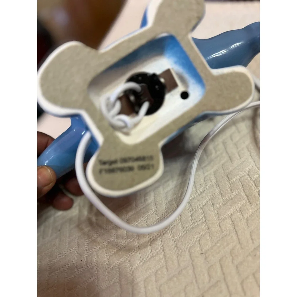 Target Blue Ceramic Triceratops Dinosaur Table Lamp Accent Night Light Glossy